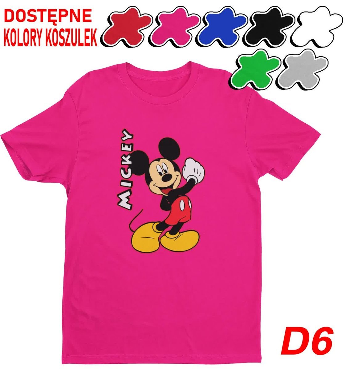 T-Shirt Koszulka Dziecięca Myszka Miki Minnie Daisy Różne Wzory -L 146-152