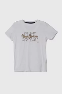 Koszulki dla chłopców - Pepe Jeans t-shirt bawełniany dziecięcy RICHARD kolor biały z nadrukiem - grafika 1