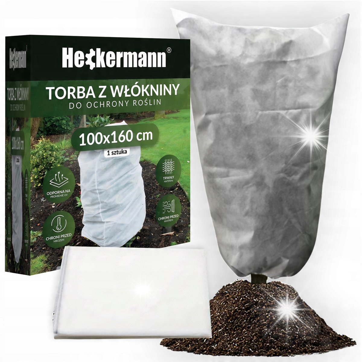 AGROWŁÓKNINA WOREK KAPTUR OCHRONNY ROŚLINY AGROTKANINA 100x160cm 70g/m2