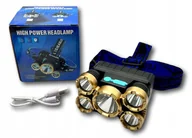 Latarki - LATARKA CZOŁOWA 5 x LED XPE CREE WBUD. AKUMULATOR - miniaturka - grafika 1