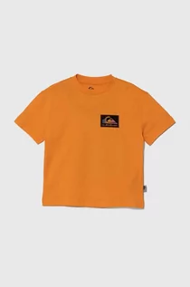 Koszulki dla chłopców - Quiksilver t-shirt bawełniany dziecięcy BACKFLASHSSYTH kolor pomarańczowy z nadrukiem - grafika 1