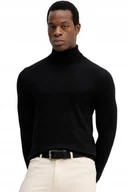 Swetry męskie - SISLEY CZARNY SWETER MĘSKI Z GOLFEM WEŁNA AKRYL M I1E - miniaturka - grafika 1