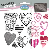 Scrapbooking - Aladine Stemple silikonowe, serca - miniaturka - grafika 1