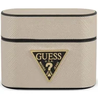 Akcesoria do słuchawek - Guess Guess GUACAPVSATMLLG AirPods Pro cover beżowy/beige Saffiano - miniaturka - grafika 1