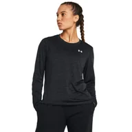 Koszulki sportowe damskie - Damski longsleeve treningowy Under Armour Tech Ls Crew Twist - czarny - UNDER ARMOUR - miniaturka - grafika 1