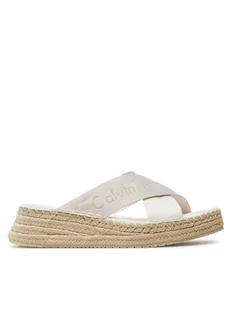 Calvin Klein Jeans Espadryle Sporty Wedge Rope Sandal Mr YW0YW01364 Biały - Espadryle damskie - miniaturka - grafika 1