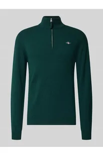 Sweter o kroju regular fit z imitacji dzianiny z czystej wełny jagnięciej - Gant - Swetry męskie - miniaturka - grafika 1