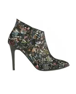 Botki damskie - Botki skórzane na szpilce w kwiaty (4931) - miniaturka - grafika 1