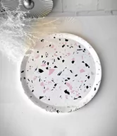 Świeczniki - Podstawka terrazzo white & pink - miniaturka - grafika 1