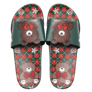 Klapki Damskie Z Misiem Basenowe Zielone Gumowe Ogrodowe Domowe Piankowe Wygodne 36/37 - Klapki i japonki damskie - miniaturka - grafika 1