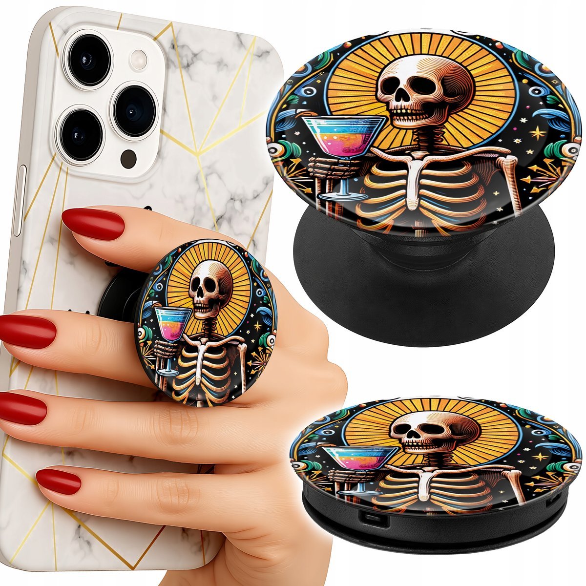 Uchwyt do telefonu Popsocket na palce/stojak THE DRINKER ALKO WINKO DRINK