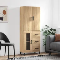 Witryny - vidaXL Witrynka, dąb sonoma, 69,5x34x180 cm, materiał drewnopochodny - miniaturka - grafika 1