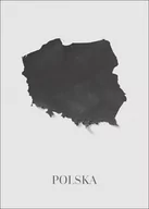 Plakaty - Polska mapa czarno biała - plakat Wymiar do wyboru: 21x29,7 cm - miniaturka - grafika 1