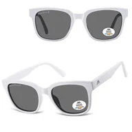 Okulary korekcyjne, oprawki, szkła - Białe prostokątne okulary przeciwsłoneczne z polaryzacją MP54F - miniaturka - grafika 1