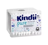 Waciki, płatki i patyczki kosmetyczne - Cleanic KINDII PURE Patyczki higieniczne dla niemowląt, 60 szt 5900095030980 - miniaturka - grafika 1