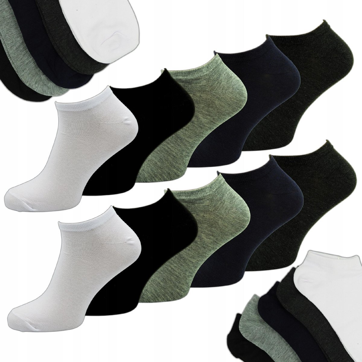 STOPKI MĘSKIE SKARPETY BAMBUSOWE NISKIE SKARPETKI KLASYCZNE 10 PAR 44-46