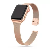 Akcesoria do smartwatchy - Tech-Protect Bransoleta Thin Milanese do Apple Watch 4 / 5 / 6 / 7 / SE (38 / 40 / 41 mm) Blush Gold - miniaturka - grafika 1