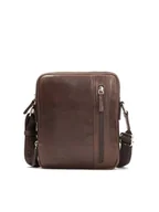 Torby męskie - Brązowa skórzana torba crossbody - miniaturka - grafika 1