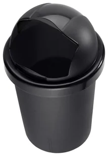 Rotho 1721308080 kosz na śmieci Roll Bob 30 l  35,5 x 35,5 x 59,5 cm  kosz na papier z tworzywa sztucznego (PP) w kolorze czarnym  pojemnik na odpady z przesuwaną pokrywą kosz na śmieci, plastik, czar 1721308080 - Kosze na śmieci - miniaturka - grafika 2