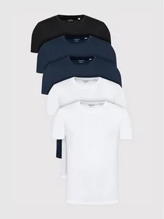 Koszulki męskie - Jones Jack Komplet 5 t-shirtów Organic Basic 12191190 Kolorowy Regular Fit - grafika 1