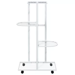 Lumarko Kwietnik z 4 półkami i kółkami, 44x23x80 cm, biały, żelazny - Kwietniki - miniaturka - grafika 4
