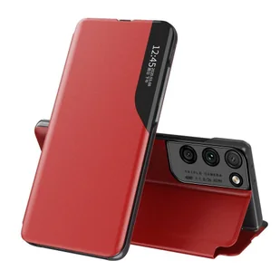 Eco Hurtel Leather View Case elegancki futerał etui z klapką i funkcją podstawki Samsung Galaxy S21 Ultra 5G czerwony - Etui i futerały do telefonów - miniaturka - grafika 1