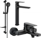 Zestawy baterii łazienkowych - Mexen Lynx DF40 zestaw wannowy, czarny - 745913DF40-70 - miniaturka - grafika 1