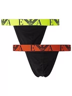 Paski - Emporio Armani Męski pasek Jock Strap (2 sztuki), czarny/czarny, XL - miniaturka - grafika 1