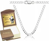 Naszyjniki męskie - Łańcuszek Srebrny Pancerka Kwadratowa Cubana 3,30 mm pr 925 Grawer Gratis - Argmeta - miniaturka - grafika 1