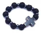 Koronka różańca na palec z kamieni naturalnych LAWA WULKANICZNA - Biżuteria religijna - miniaturka - grafika 1