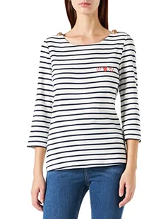 NAF Damska koszulka Oandrea, Off-White/Granatowy, XS - Koszulki i topy damskie - miniaturka - grafika 1