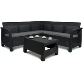 Meble ogrodowe - Allibert Meble rattanowe Corfu Relax antracit - miniaturka - grafika 1