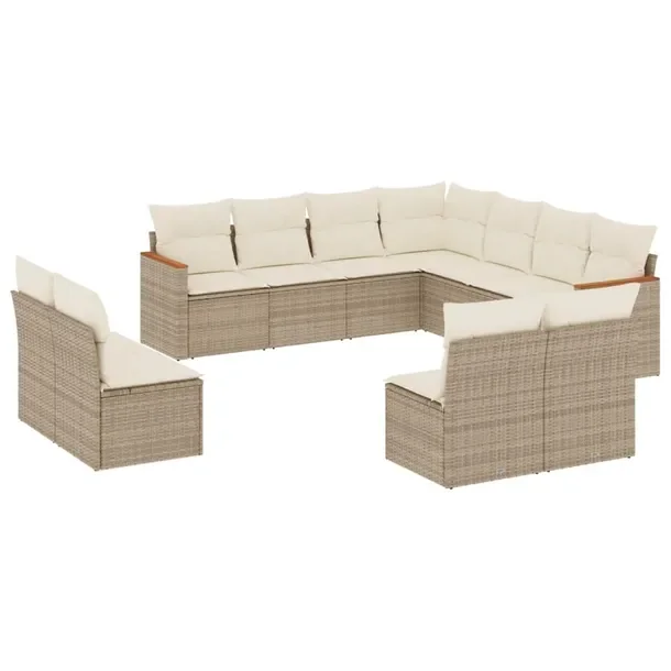 Beżowy zestaw wypoczynkowy z rattanu PE, wymiary: 62x62x69 cm, 55x62x69 cm