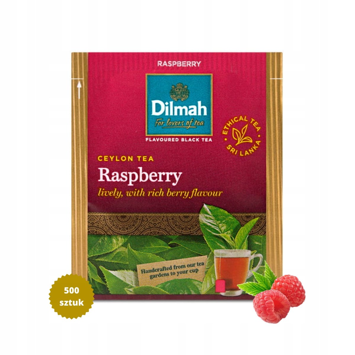 Herbata czarna Dilmah Malina Raspberry 500 Kopert