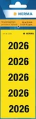 Etykiety do drukarek - HERMA 1686 naklejki z liczbami roku 2026 na segregatory, 100 sztuk, 60 x 26 mm, 5 na arkusz, samoprzylepne, nieprzezroczyste etykiety tekstowe, matowe, papierowe etykiety samoprzylepne, żółte - miniaturka - grafika 1
