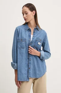 Guess Jeans koszula jeansowa damska kolor niebieski regular z kołnierzykiem klasycznym W4YH37 D5EI2 - Koszule damskie - miniaturka - grafika 1