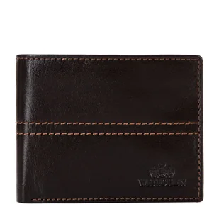 Męski portfel ze skóry naturalnej z przeszyciem na środku brązowy - Portfele Męski portfel ze skóry naturalnej z przeszyciem na środku brązowy - Portfele - miniaturka - grafika 1