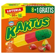 Lody i desery lodowe - Kaktus - Lody wodne cytrynowe i truskawkowe z zieloną polewą - miniaturka - grafika 1