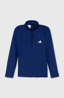 Bluzki dla chłopców - adidas longsleeve dziecięcy kolor niebieski gładki - miniaturka - grafika 1