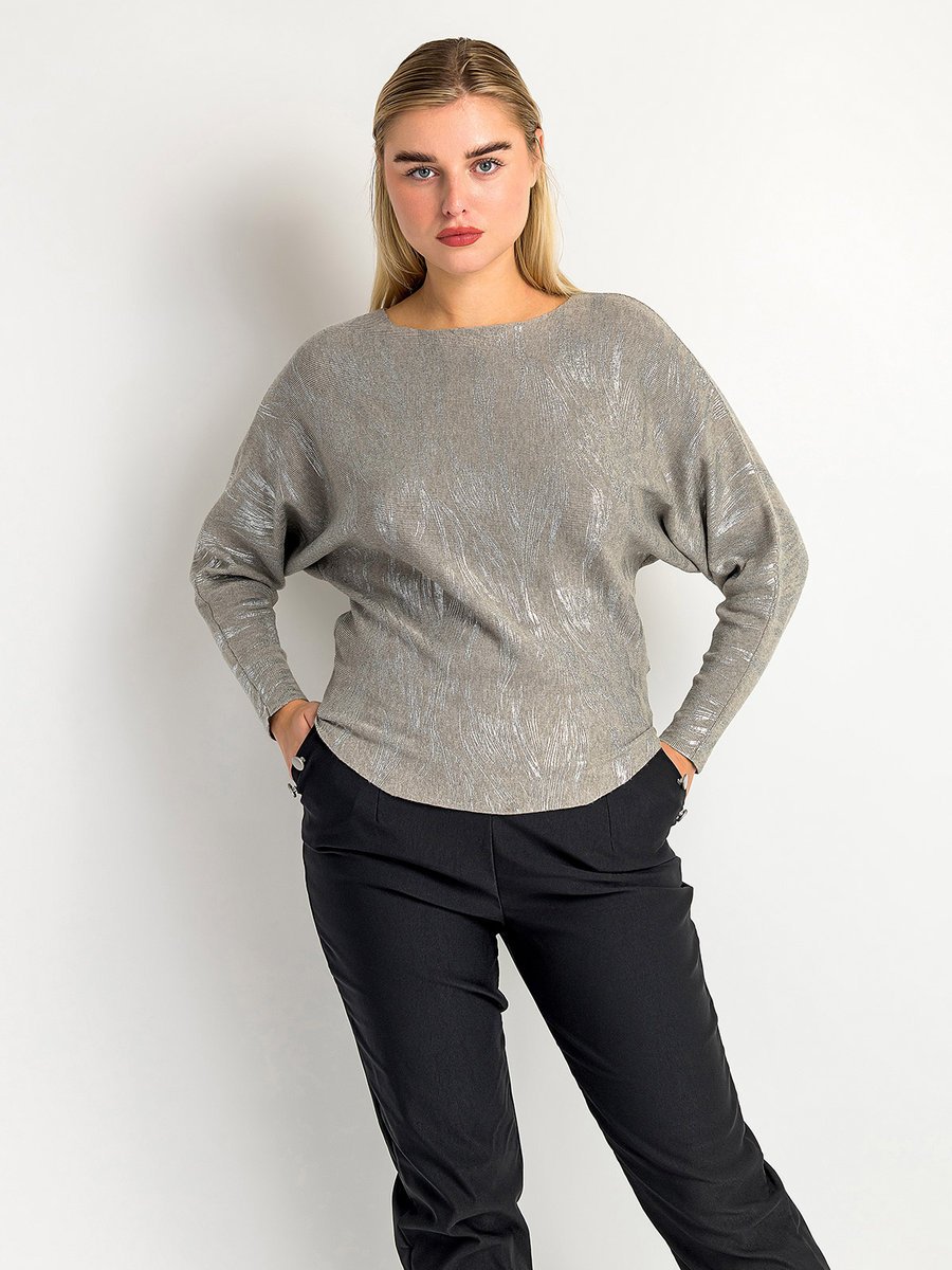 Sweter z domieszką wiskozy S/M szary