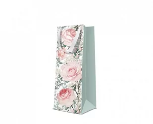TORBA PREZENTOWA NA WINO RÓŻE 12x37x10 cm - Opakowania i torebki na prezenty - miniaturka - grafika 1