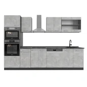 Meble kuchenne - Vicco Aneks kuchenny R-Line, Beton/antracyt, 300 cm z wysoką szafką, BP Antracyt - miniaturka - grafika 1