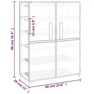 Lumarko Szafka na buty, czarna, 60x28x90 cm, materiałowa - Szafki na buty - miniaturka - grafika 9