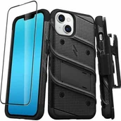 Etui i futerały do telefonów - Zizo Etui + szkło 9H Bolt do iPhone 14 czarne - miniaturka - grafika 1