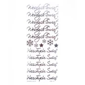 Scrapbooking - Naklejki Ażurowe Wesołych Świąt 16 Szt. Srebrne Dpnk-132 Dalprint - miniaturka - grafika 1