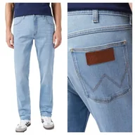 Spodnie męskie - Spodnie Jeansowe Męskie Wrangler Regular Fit Proste Niebieskie W36 L30 - miniaturka - grafika 1
