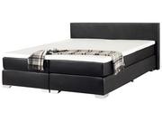 Łóżka - Łóżko kontynentalne, czarne, Beliani President, 90x190x210 cm - miniaturka - grafika 1