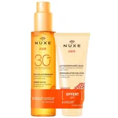 Balsamy i kremy do opalania - Zestaw Nuxe Sun, brązujący olejek do opalania, w sprayu, SPF 30, 150 ml + balsam po opalaniu, 100 ml - miniaturka - grafika 1