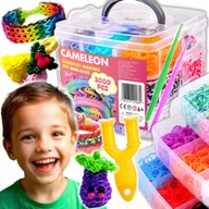 Prace ręczne dla dzieci - Zestaw Gumek do Robienia Bransoletek 3000 szt. Kolorowe Gumeczki + Szydełko - miniaturka - grafika 1