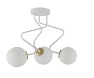 Lampy sufitowe - Sigma biało-złota lampa sufitowa szklane kule ZIGZAG 3 33305 potrójna lampa na sufit krótki żyrandol do pokoju 33305 - miniaturka - grafika 1